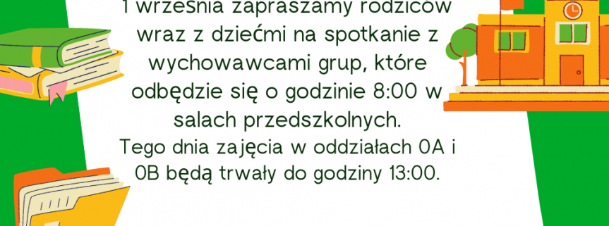 Rozpoczęcie roku szkolnego 2022/2023 w oddziałach przedszkolnych